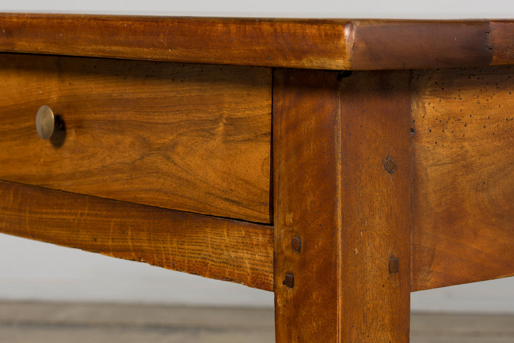 Late 19th Century French Provincial Walnut Farmhouse Table with Four Drawers