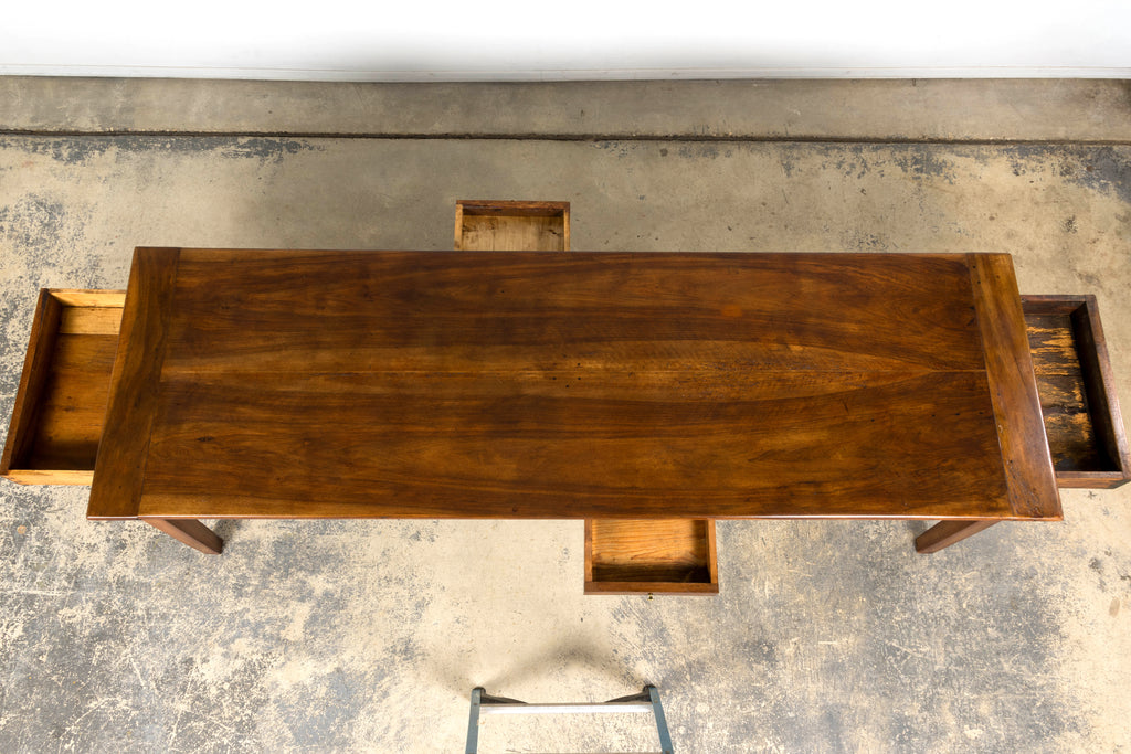 Late 19th Century French Provincial Walnut Farmhouse Table with Four Drawers