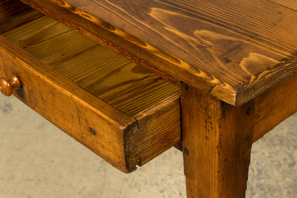 Late 19th Century French Rustic Farmhouse Pine Three-Drawer Writing Table
