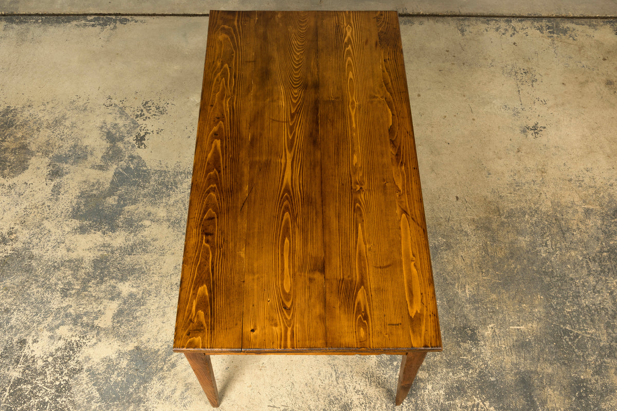 Late 19th Century French Rustic Farmhouse Pine Three-Drawer Writing Table