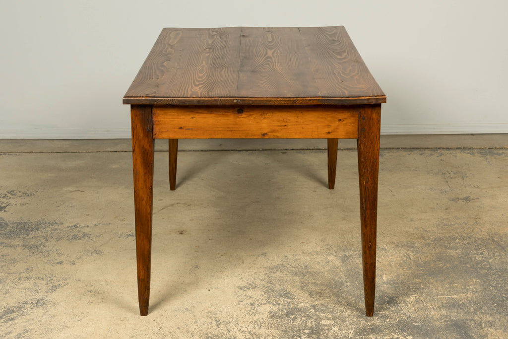 Late 19th Century French Rustic Farmhouse Pine Three-Drawer Writing Table
