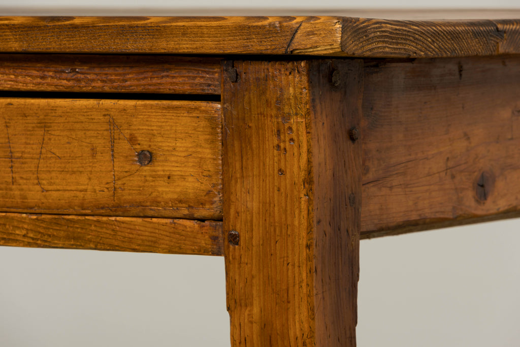 Late 19th Century French Rustic Farmhouse Pine Three-Drawer Writing Table