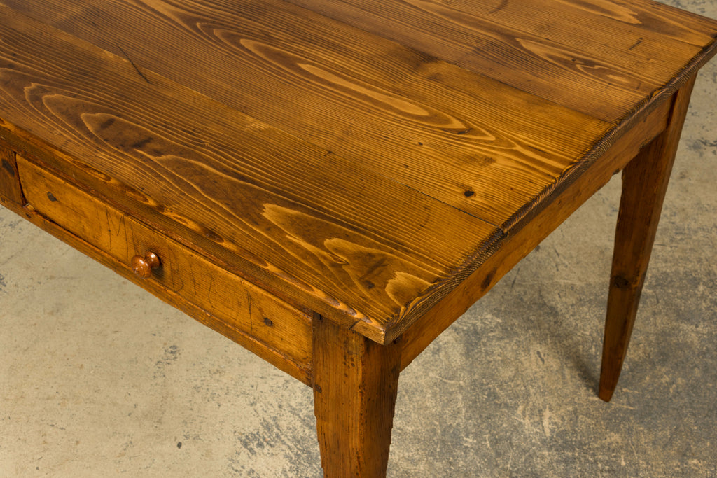 Late 19th Century French Rustic Farmhouse Pine Three-Drawer Writing Table