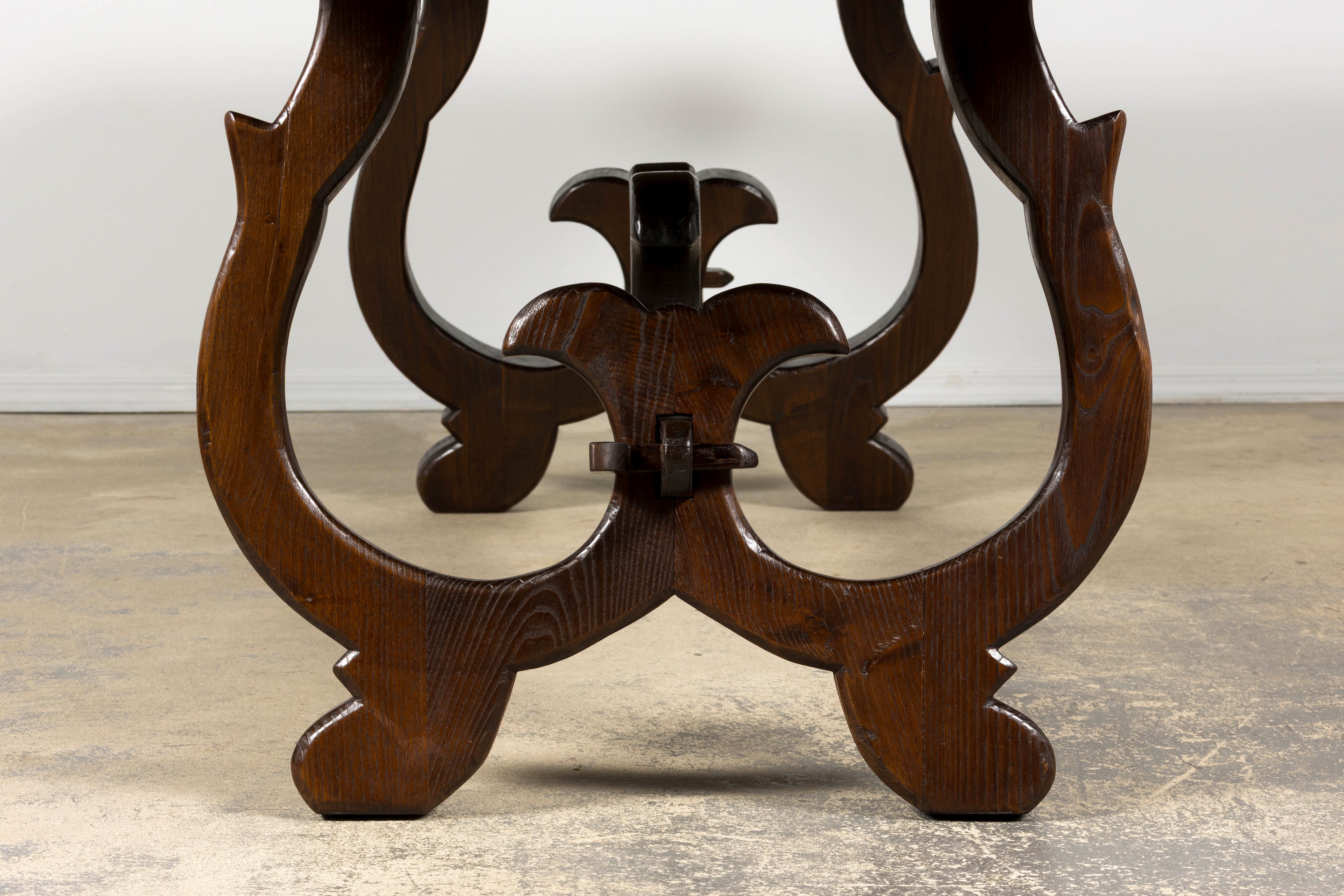 19th Century Spanish Oak Refectory Table with Monumental Trestle Base