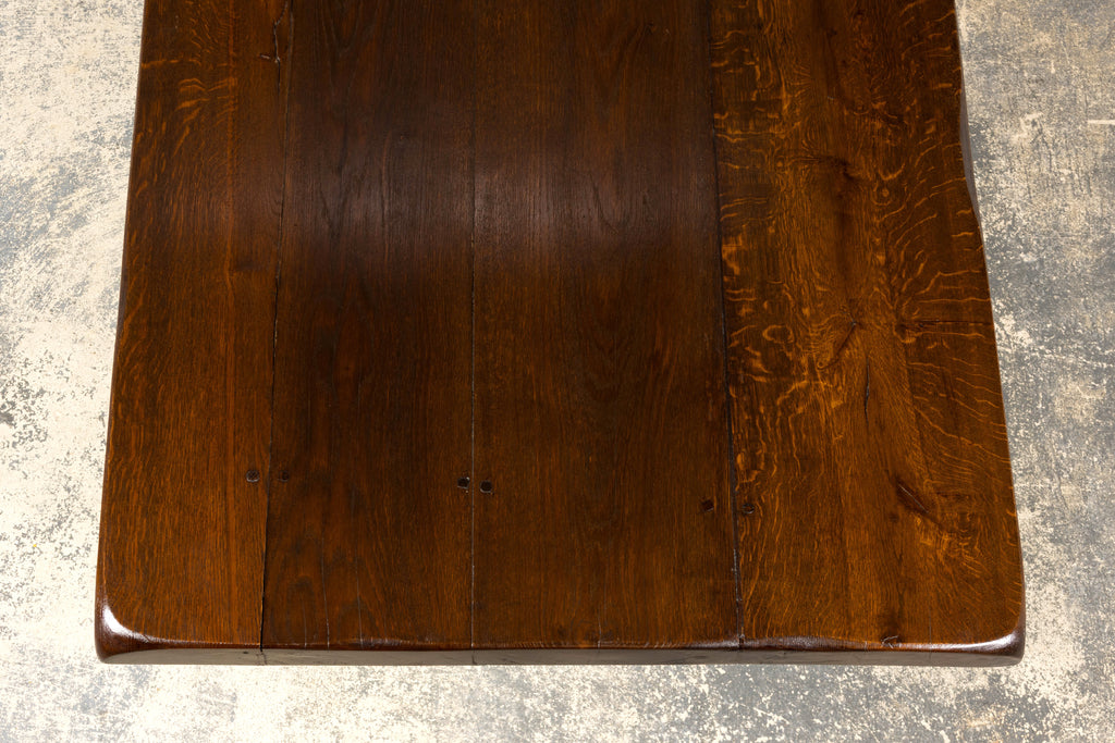 19th Century Spanish Oak Refectory Table with Monumental Trestle Base