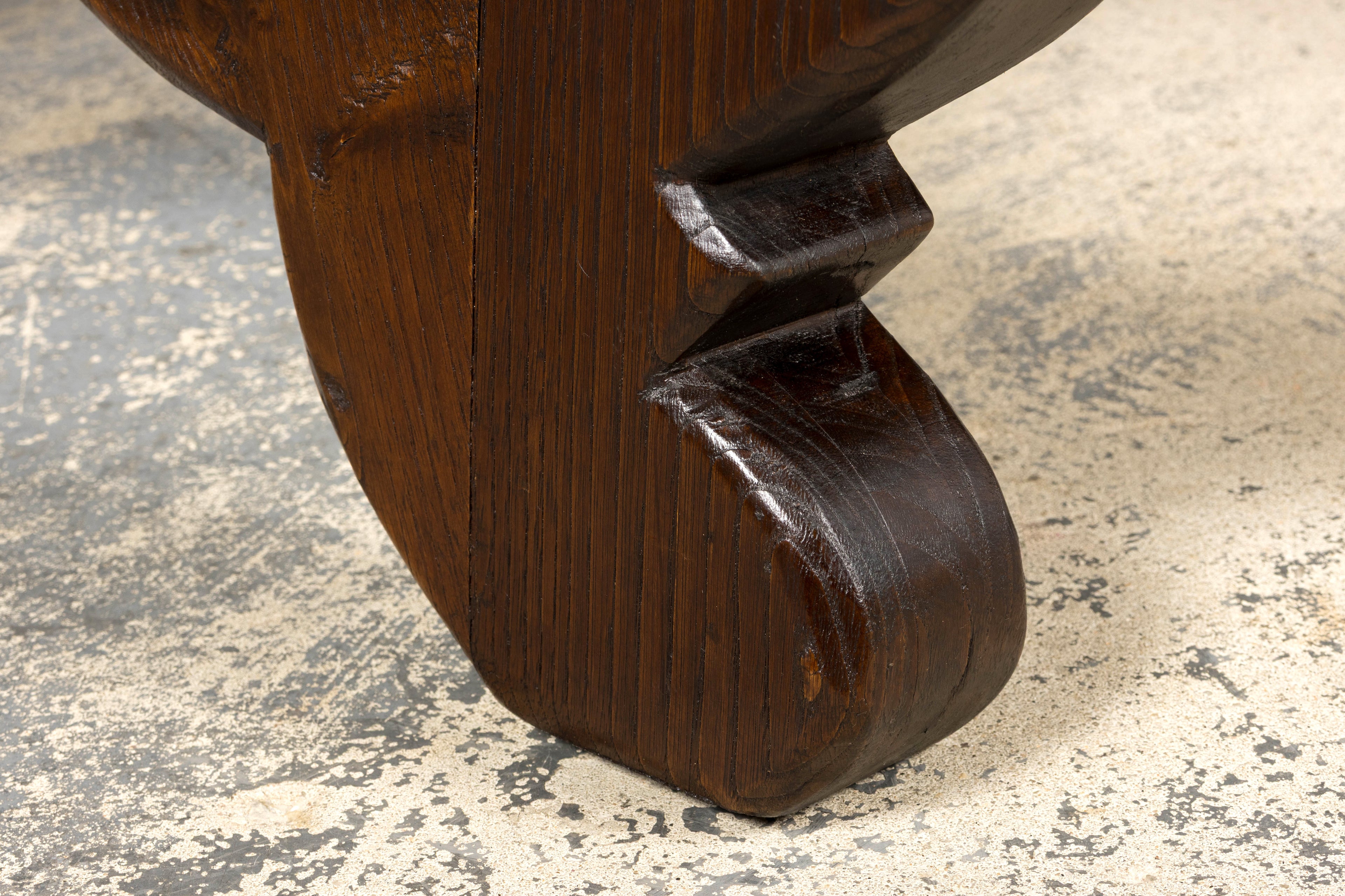 19th Century Spanish Oak Refectory Table with Monumental Trestle Base