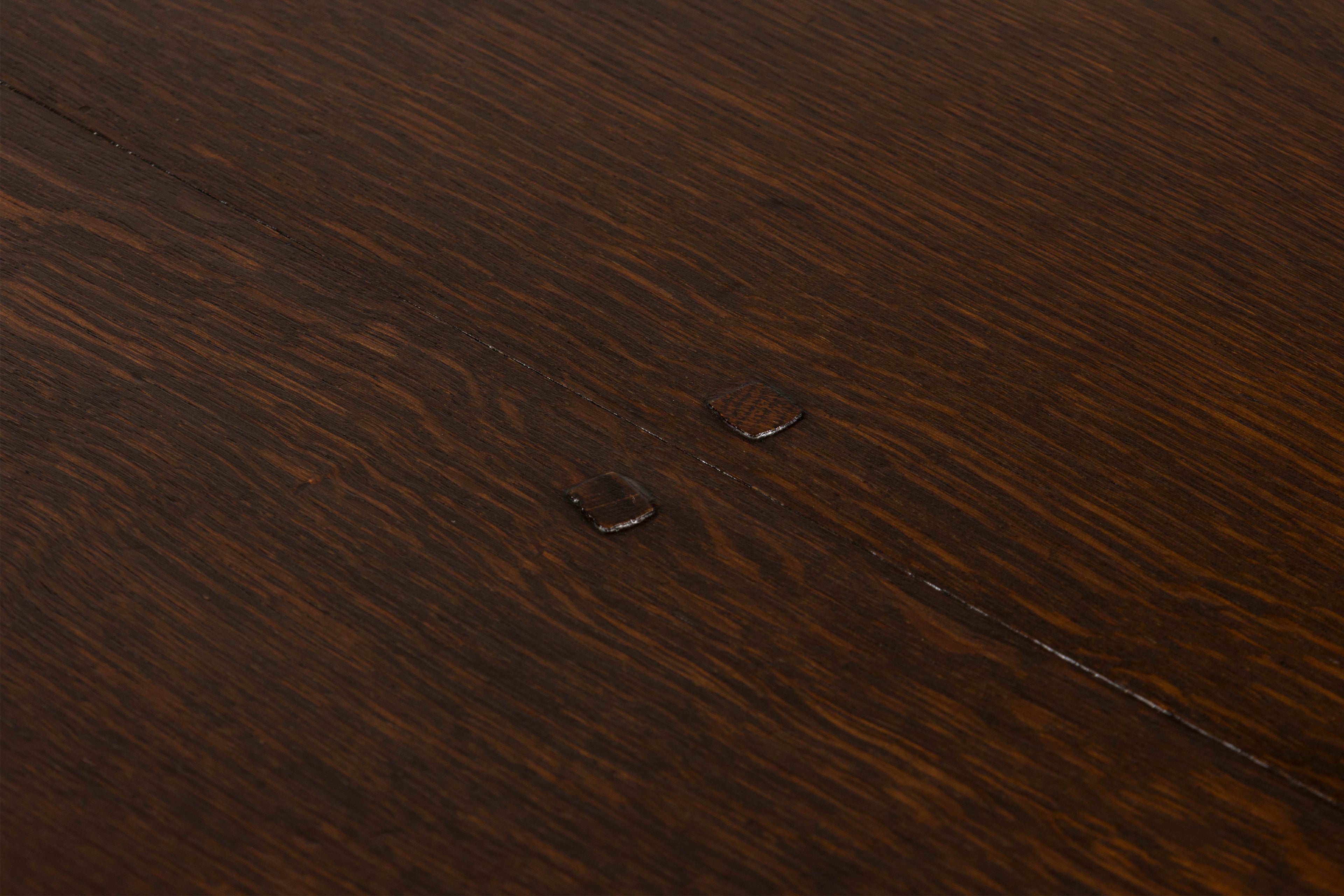 19th Century Spanish Oak Refectory Table with Monumental Trestle Base