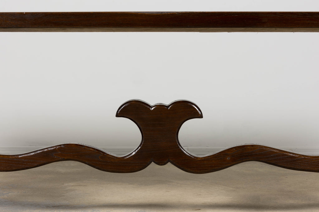 19th Century Spanish Oak Refectory Table with Monumental Trestle Base