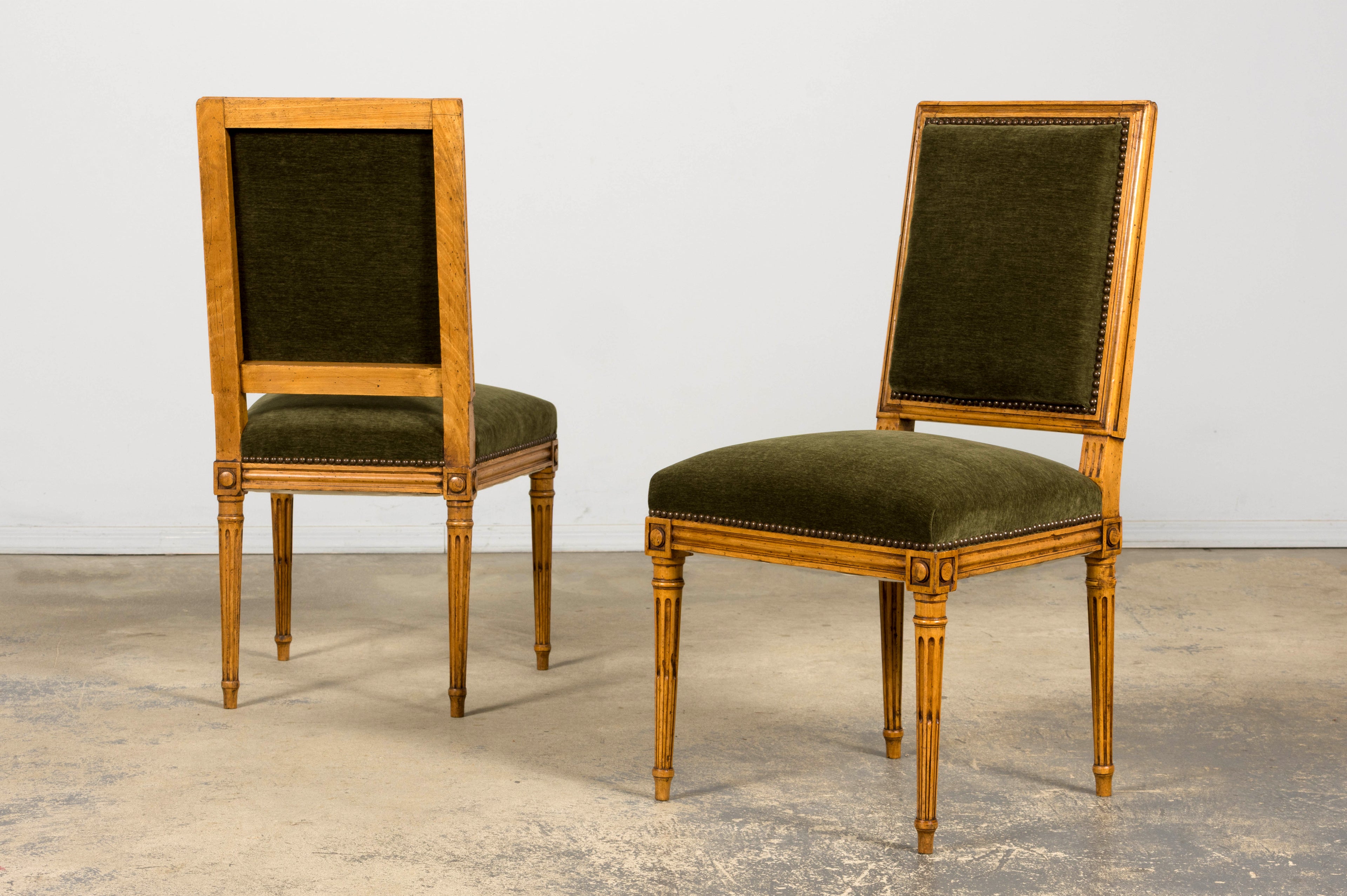 Late 19th Century French Louis XVI Fruitwood Dining Chairs, Set of 10