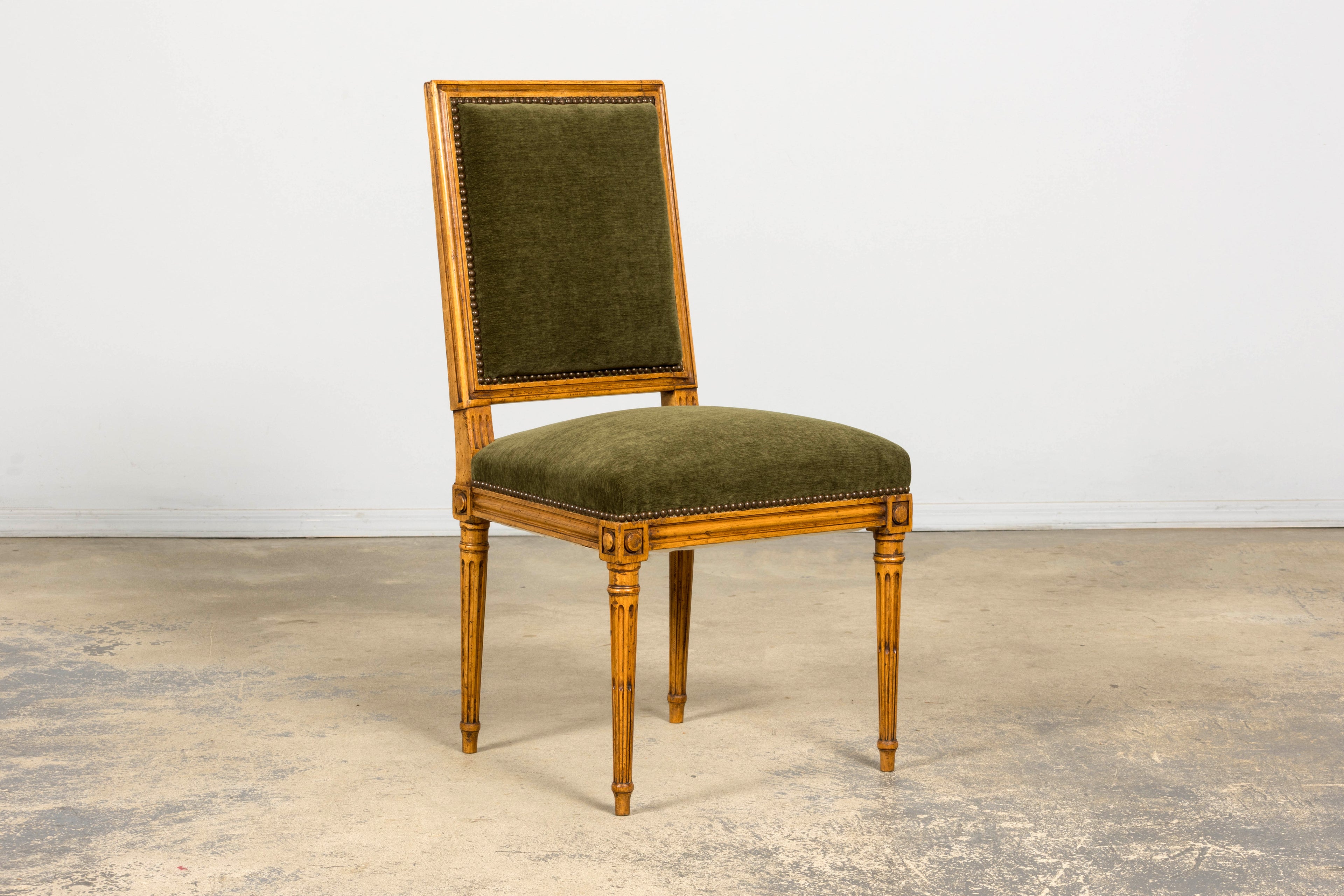 Late 19th Century French Louis XVI Fruitwood Dining Chairs, Set of 10