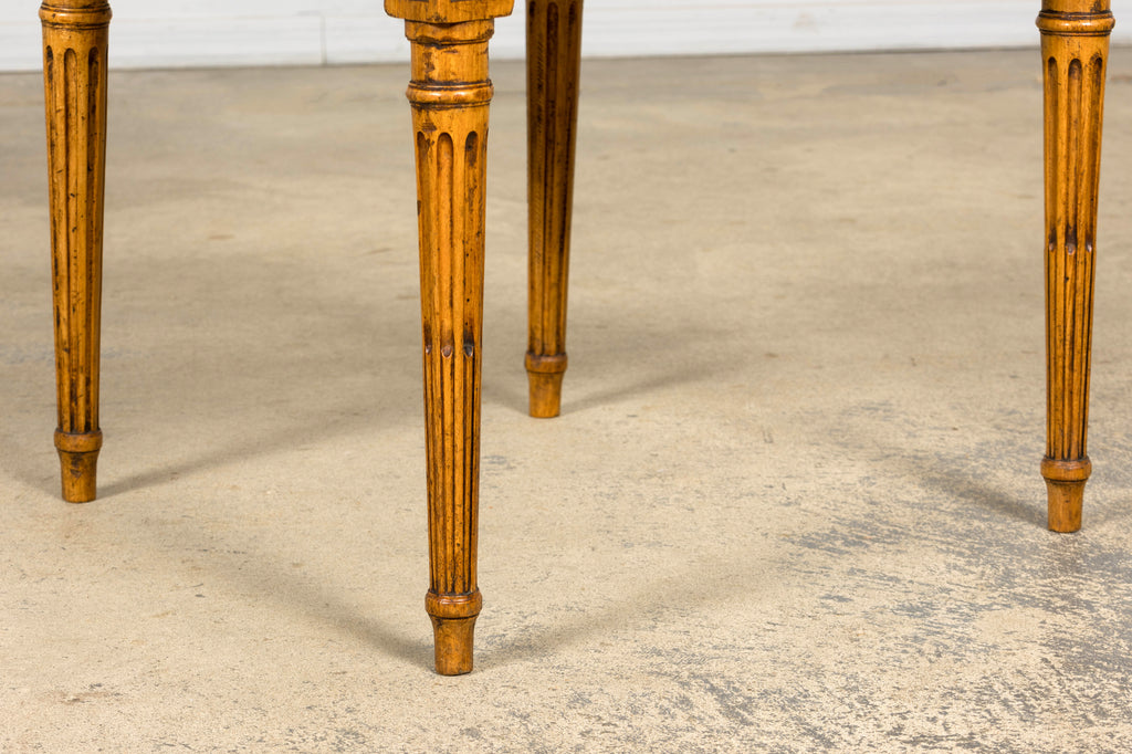 Late 19th Century French Louis XVI Fruitwood Dining Chairs, Set of 10