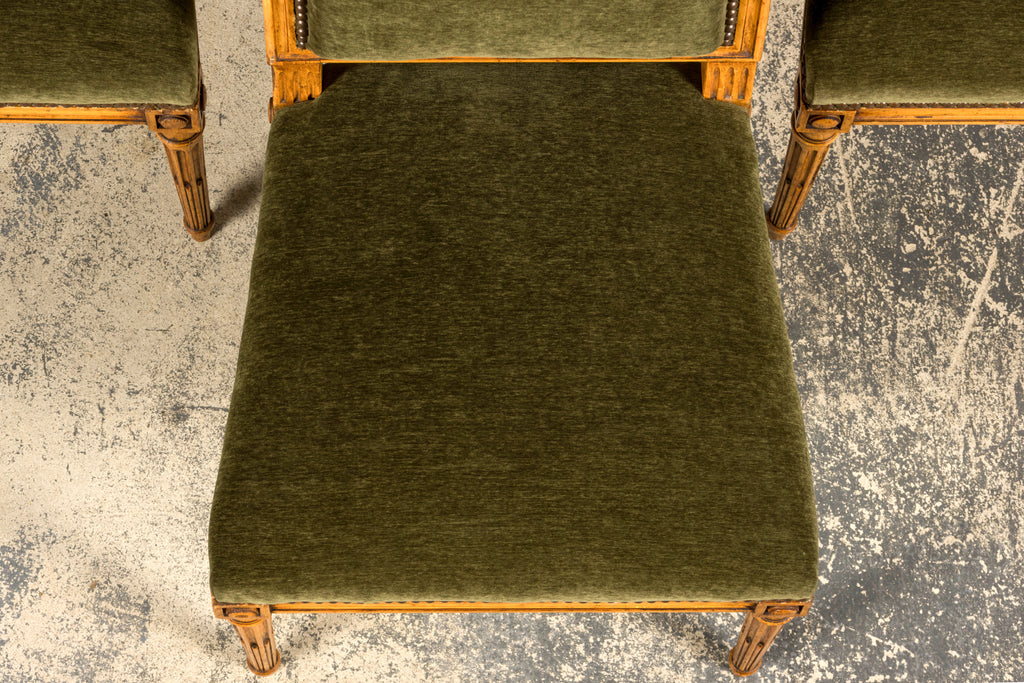 Late 19th Century French Louis XVI Fruitwood Dining Chairs, Set of 10