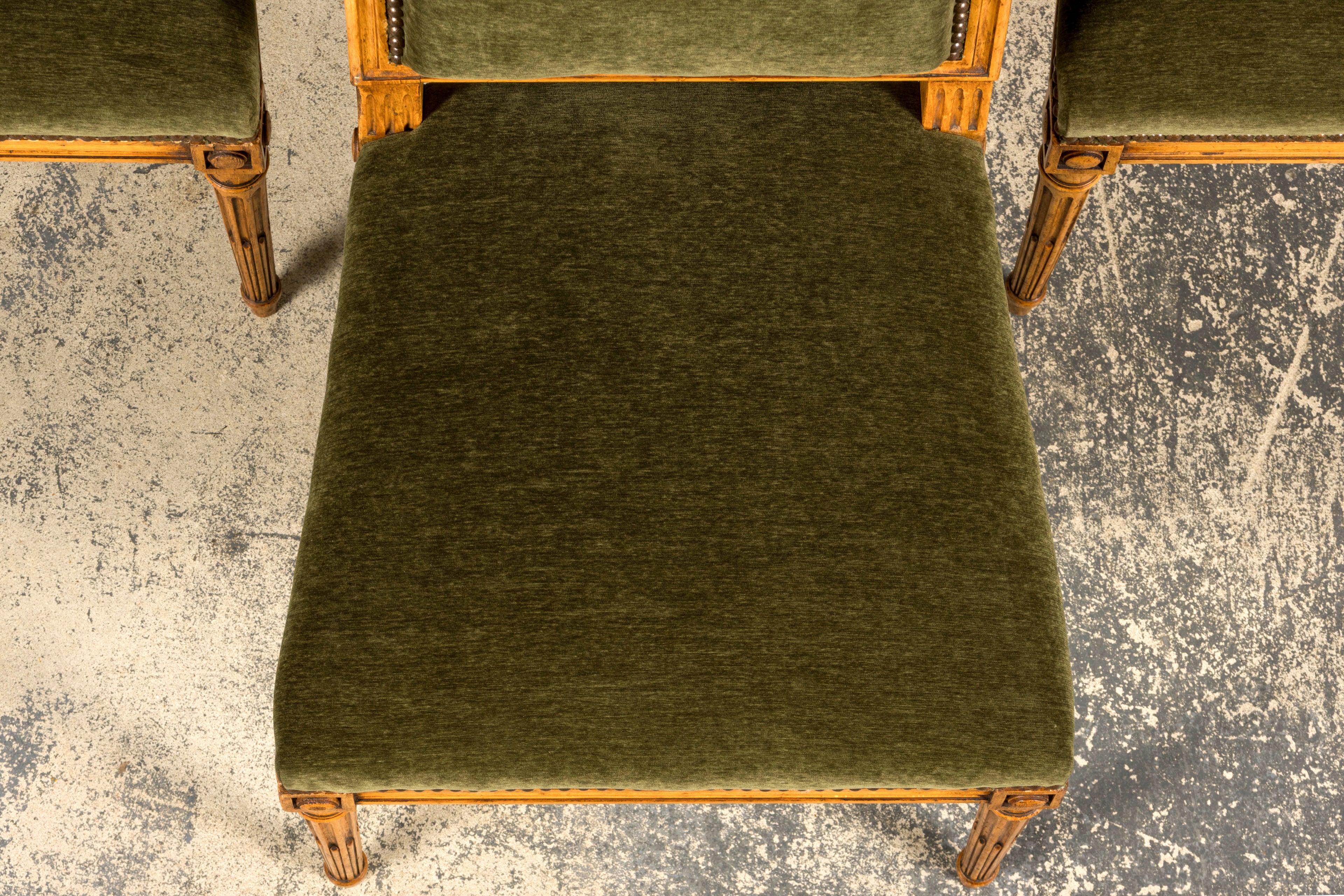 Late 19th Century French Louis XVI Fruitwood Dining Chairs, Set of 10