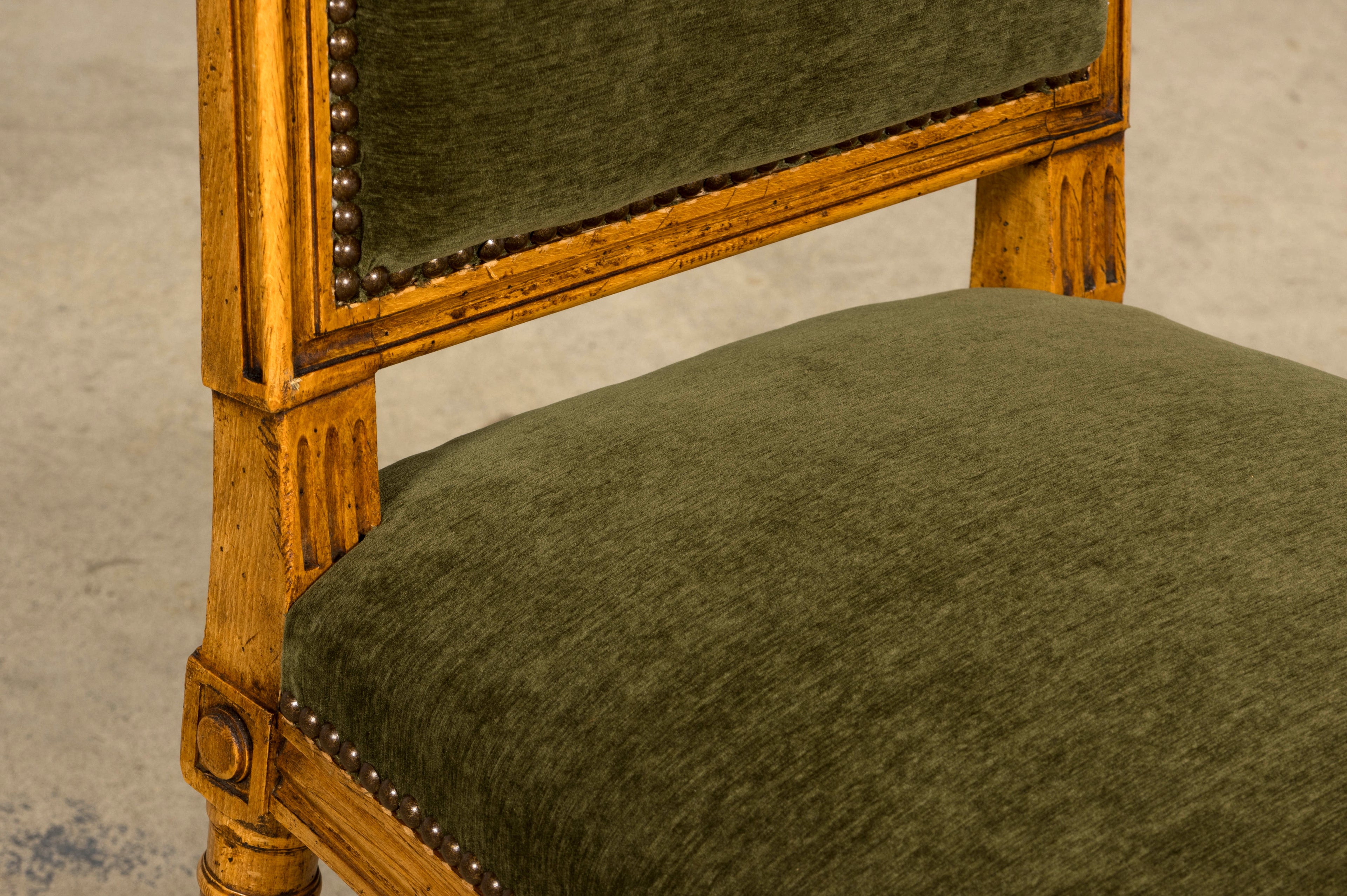 Late 19th Century French Louis XVI Fruitwood Dining Chairs, Set of 10