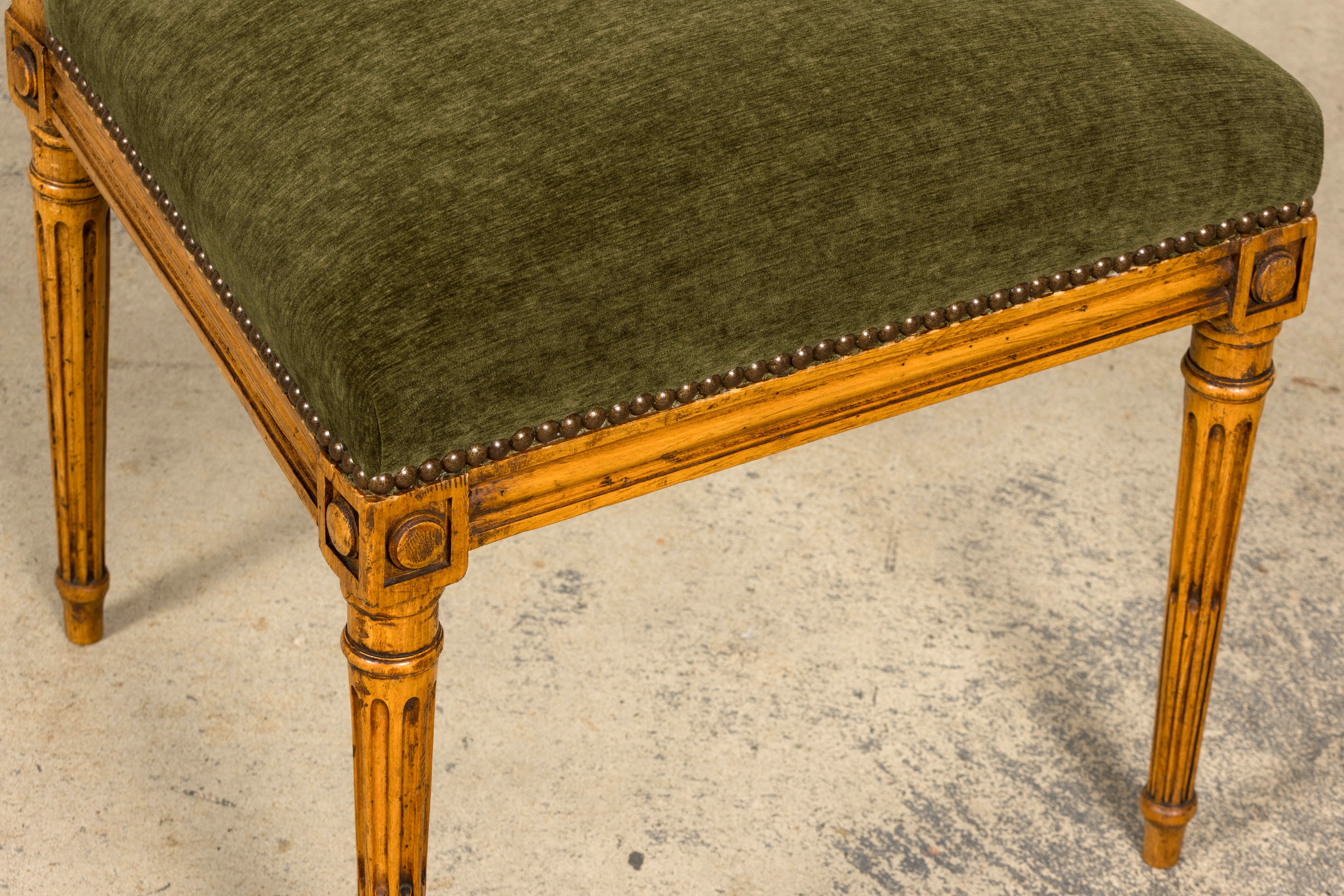 Late 19th Century French Louis XVI Fruitwood Dining Chairs, Set of 10