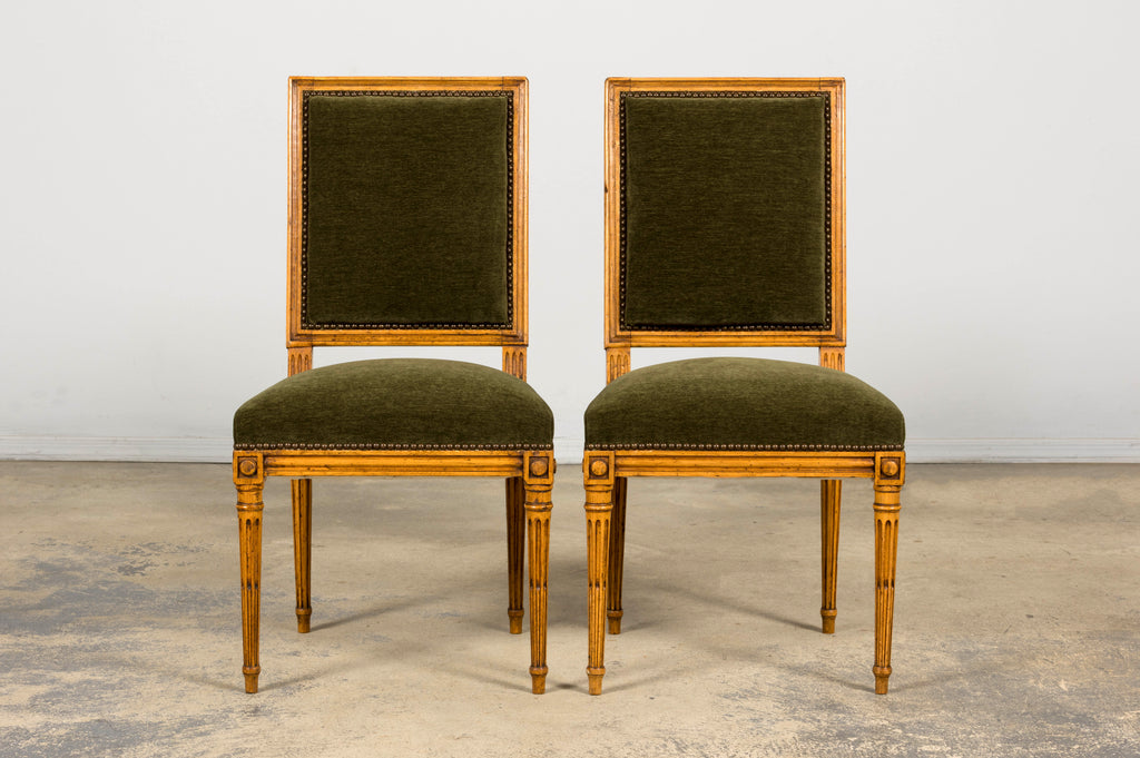 Late 19th Century French Louis XVI Fruitwood Dining Chairs, Set of 10