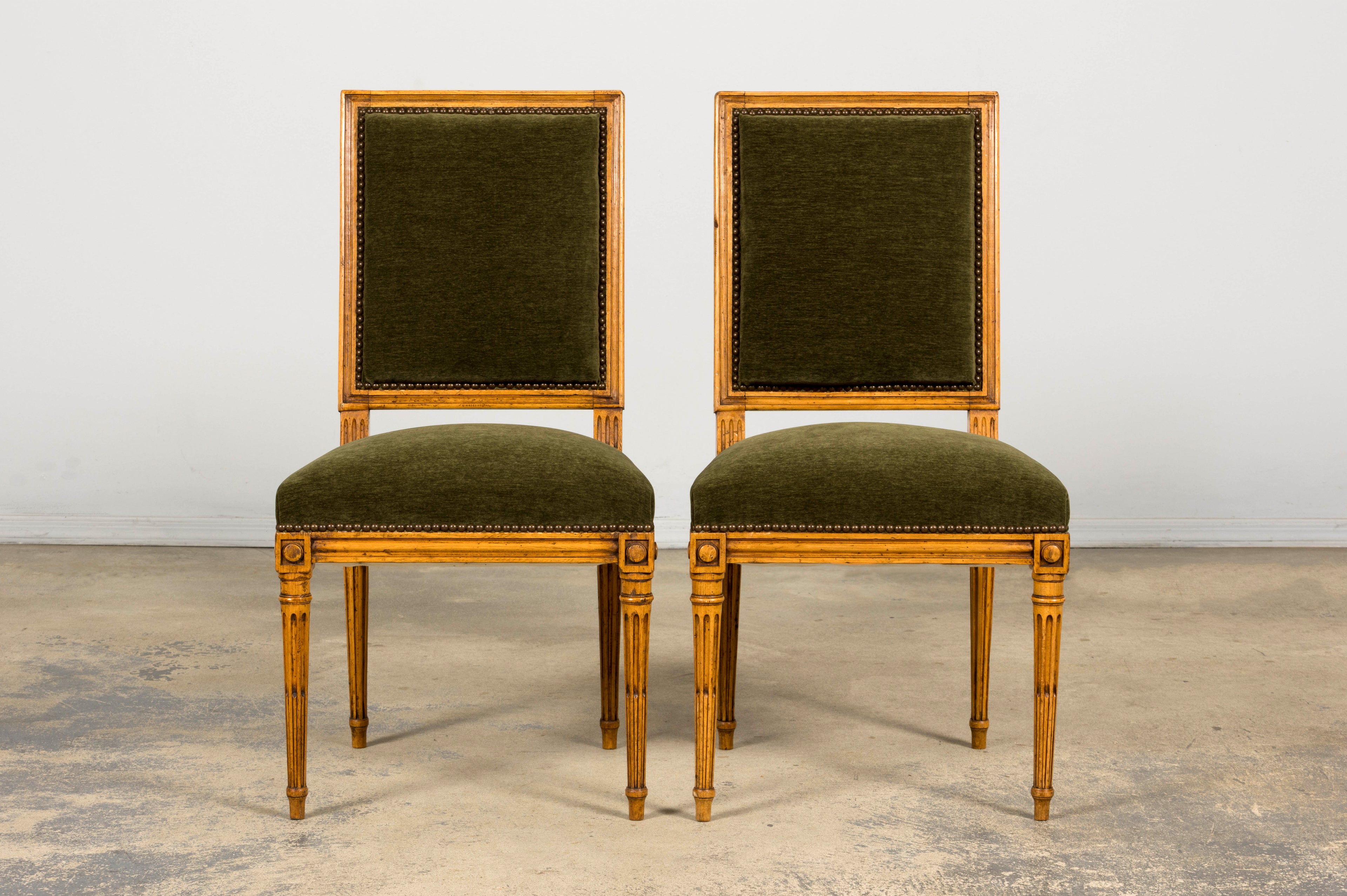 Late 19th Century French Louis XVI Fruitwood Dining Chairs, Set of 10