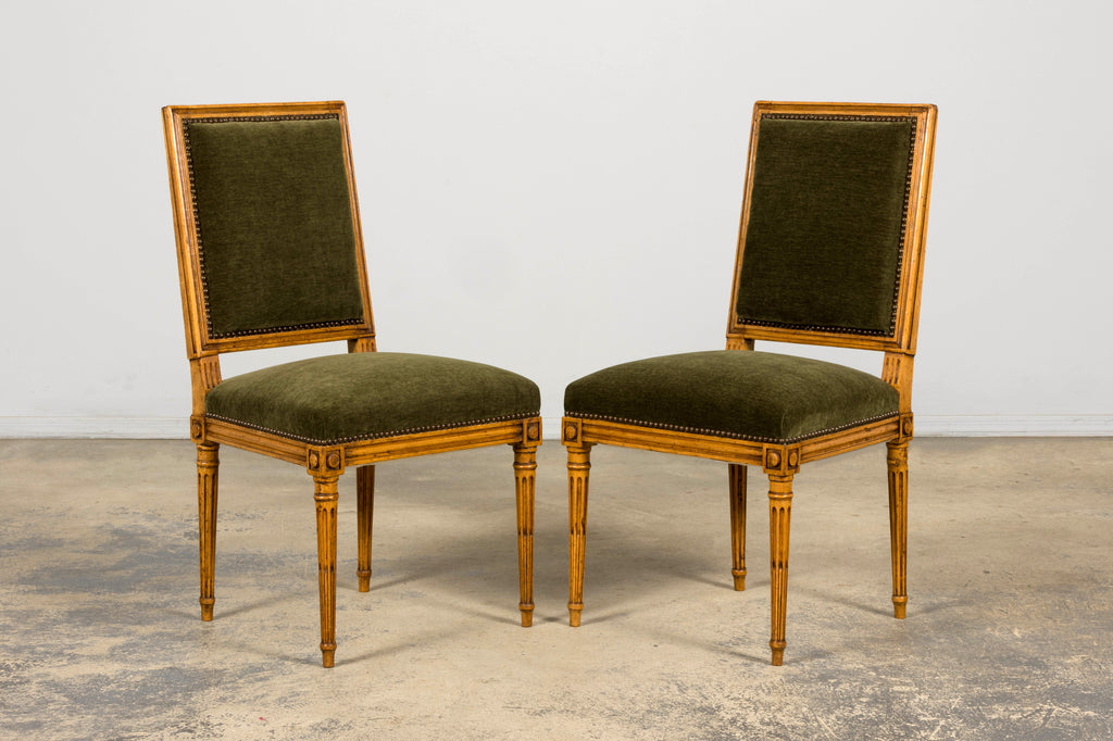Late 19th Century French Louis XVI Fruitwood Dining Chairs, Set of 10