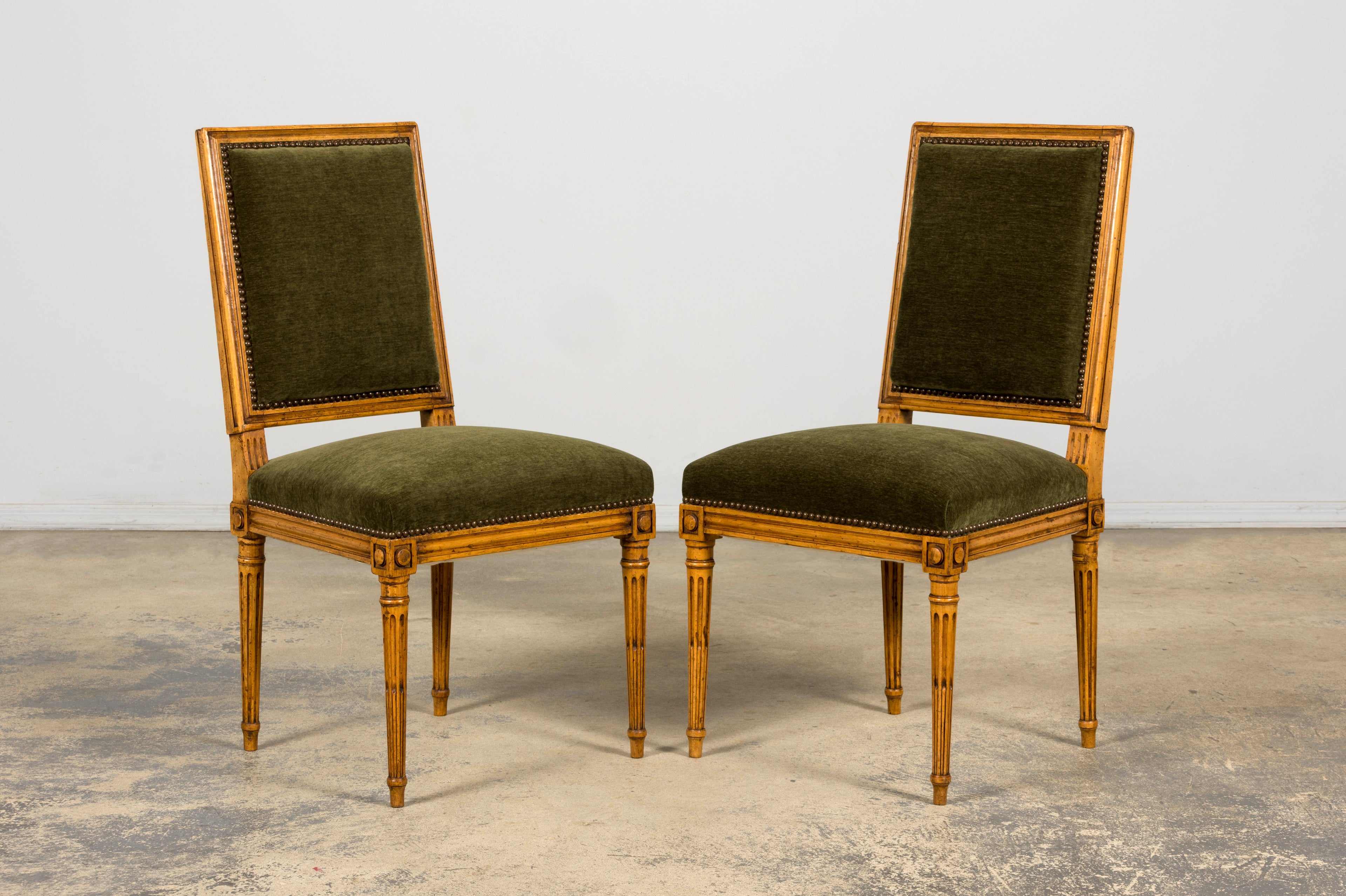 Late 19th Century French Louis XVI Fruitwood Dining Chairs, Set of 10