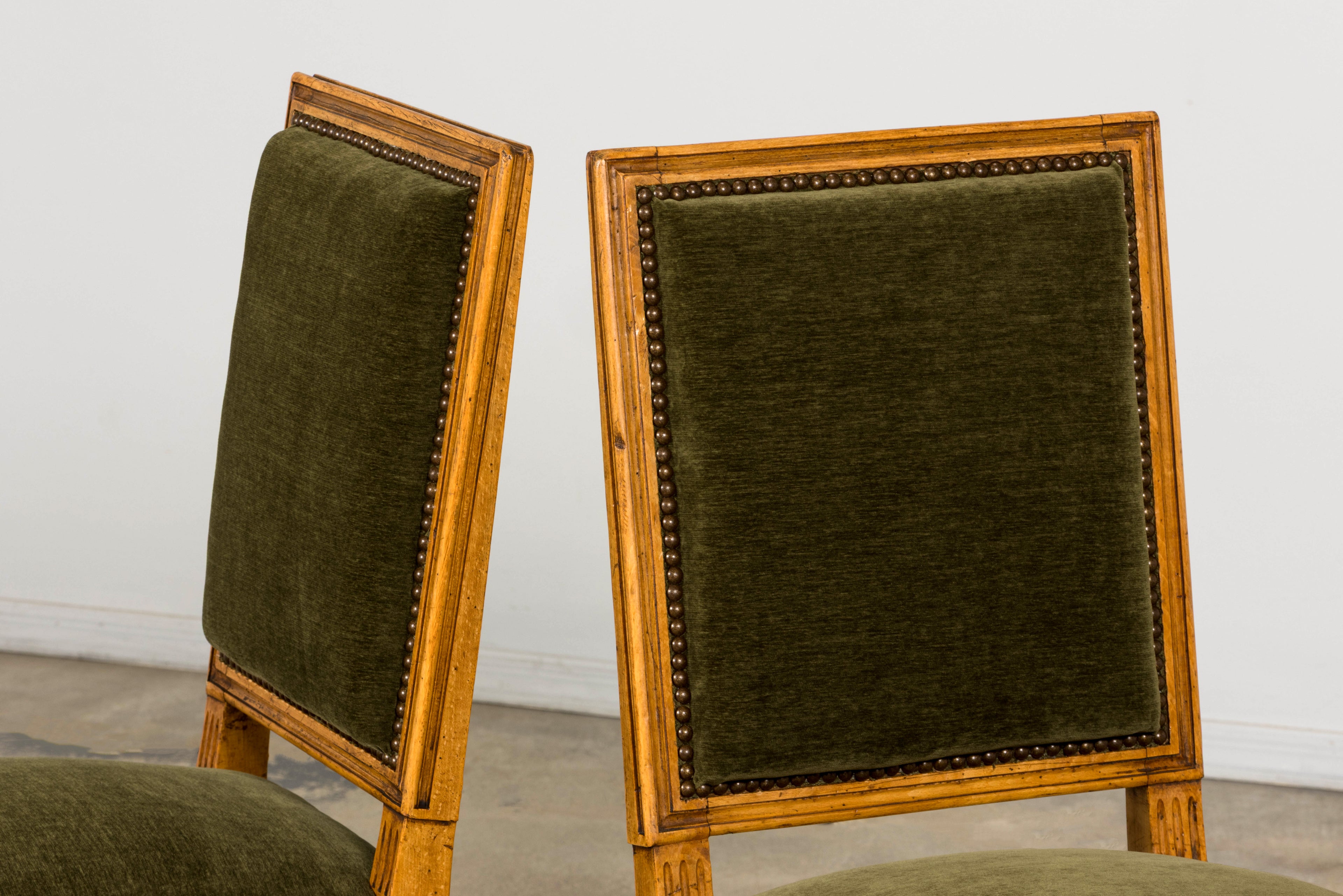 Late 19th Century French Louis XVI Fruitwood Dining Chairs, Set of 10