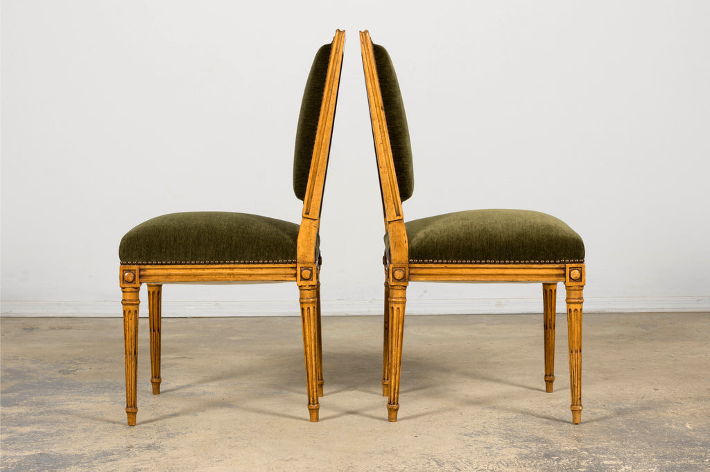 Late 19th Century French Louis XVI Fruitwood Dining Chairs, Set of 10