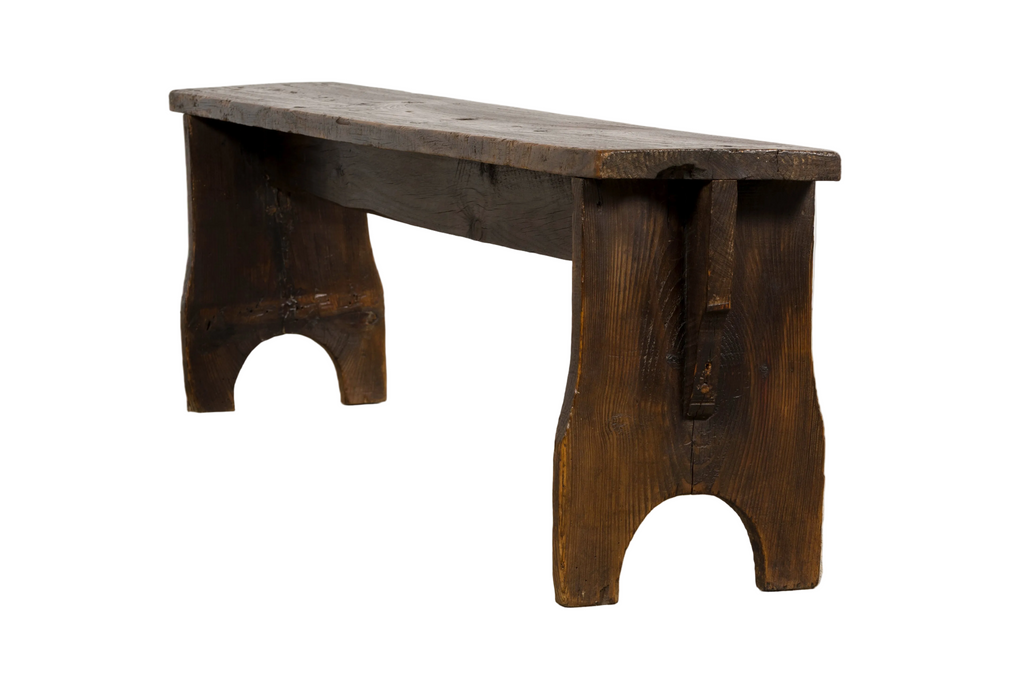 Late 19th Century French Provincial Rustic Pine Farmhouse Bench