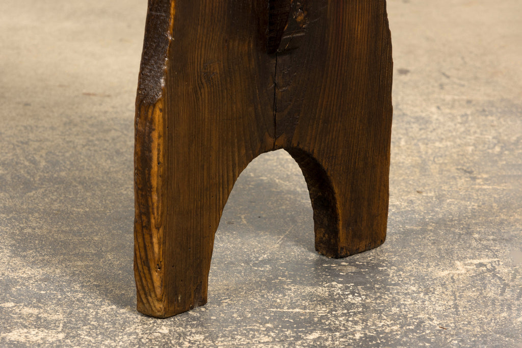 Late 19th Century French Provincial Rustic Pine Farmhouse Bench