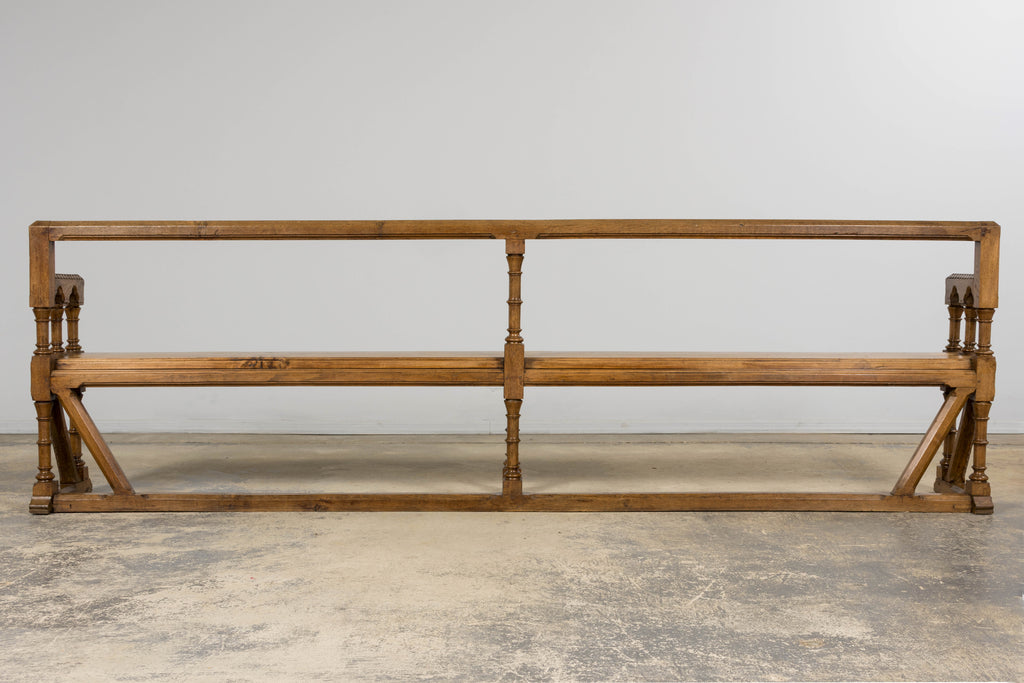Mid-19th Century French Gothic Revival Oak Church Bench