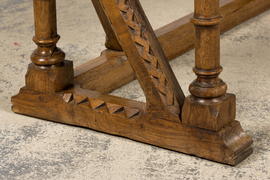 Mid-19th Century French Gothic Revival Oak Church Bench