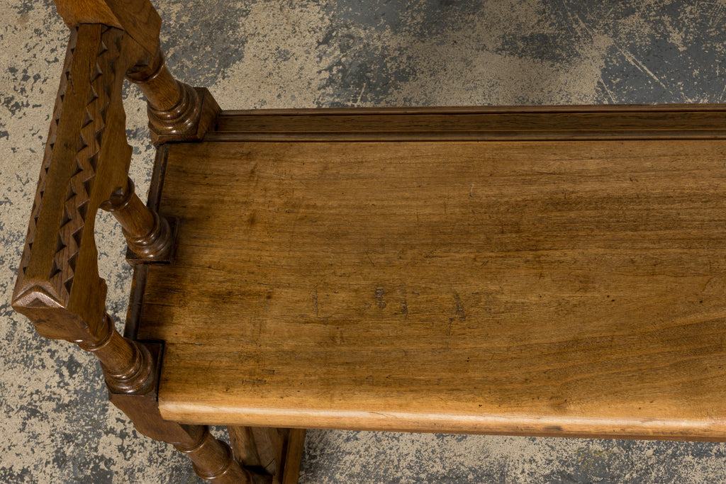 Mid-19th Century French Gothic Revival Oak Church Bench
