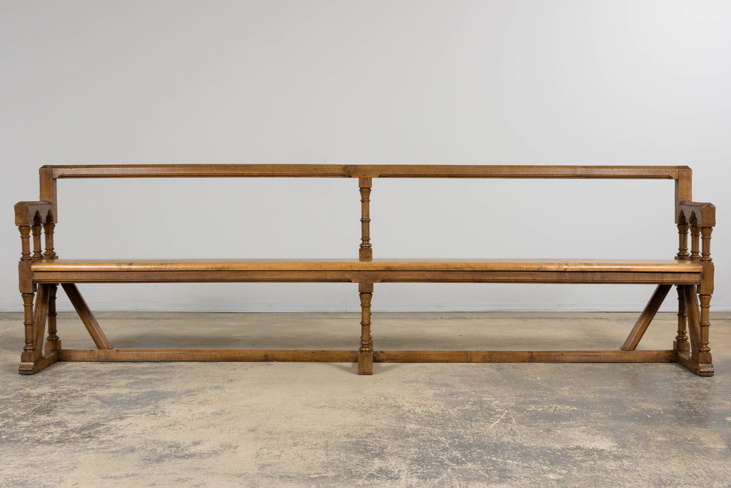 Mid-19th Century French Gothic Revival Oak Church Bench