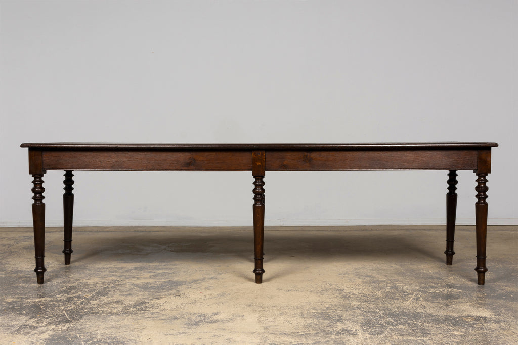 Mid-19th Century French Louis Philippe Long Oak Dining Table with Drawers
