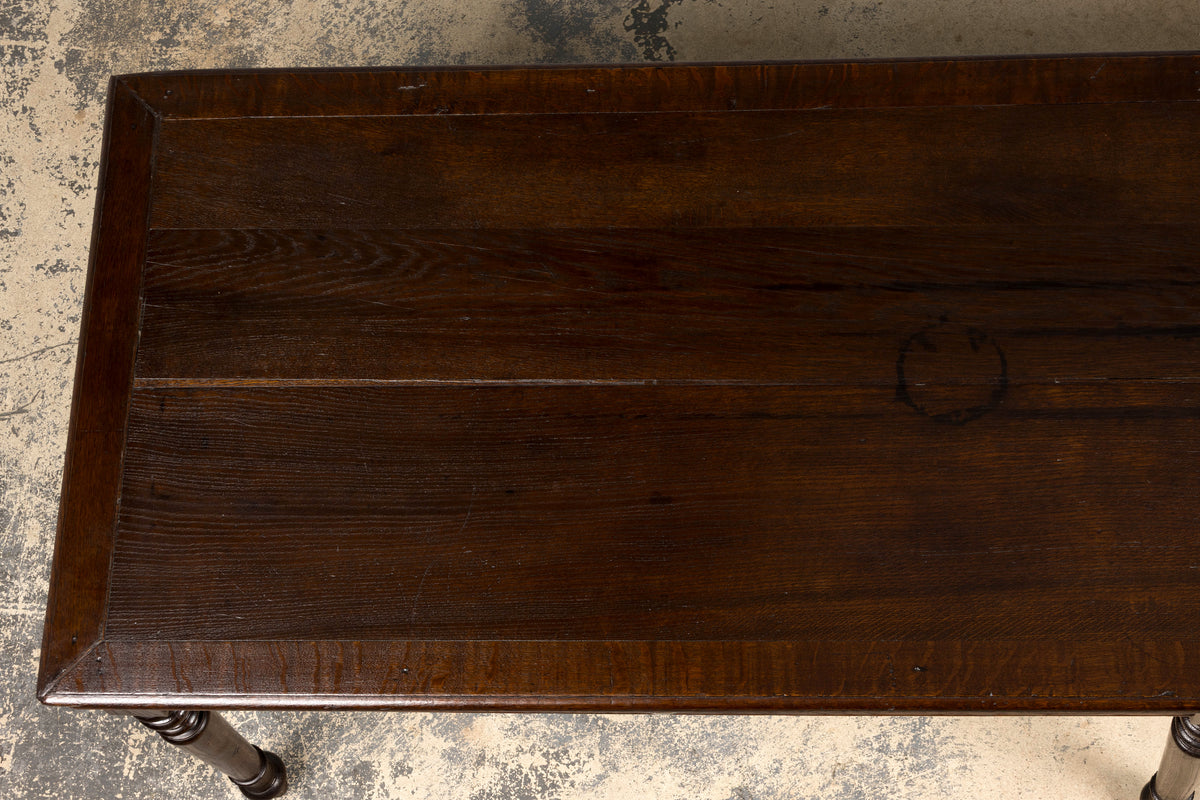 Mid-19th Century French Louis Philippe Long Oak Dining Table with Drawers