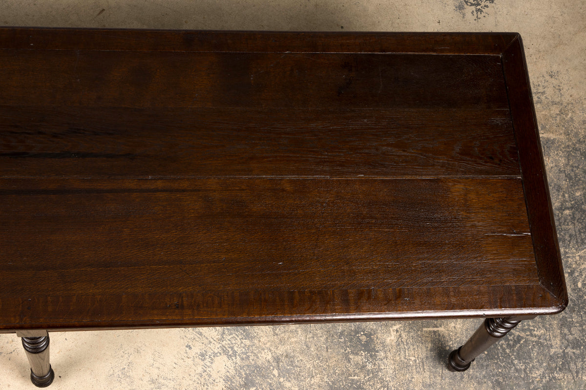 Mid-19th Century French Louis Philippe Long Oak Dining Table with Drawers