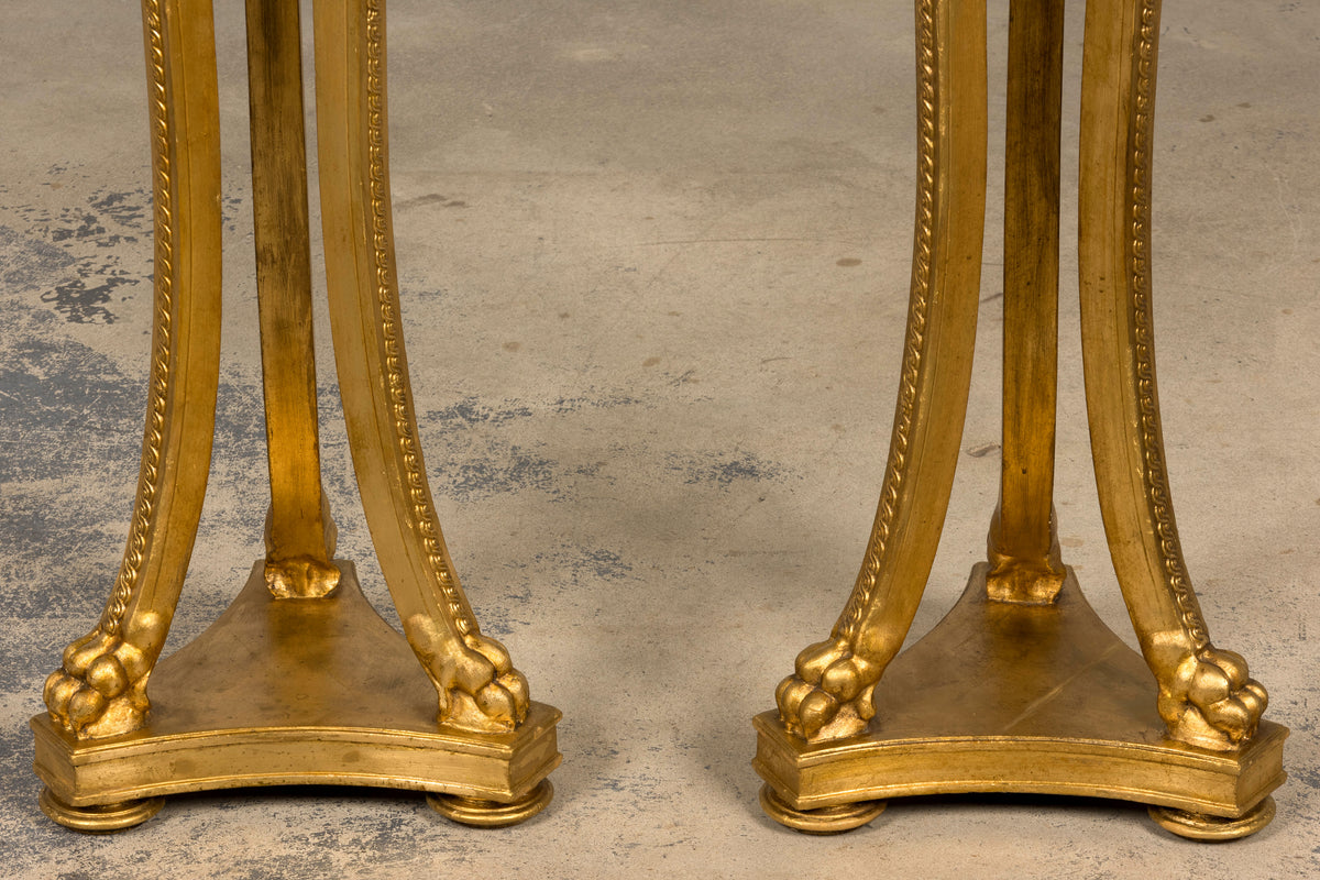 Pair of Late 19th Century French Louis XVI Style Giltwood Pedestal Stands