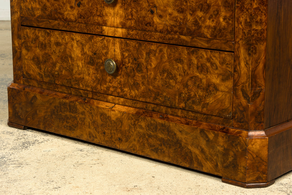 Mid-19th Century French Louis Philippe Walnut Burl Commode