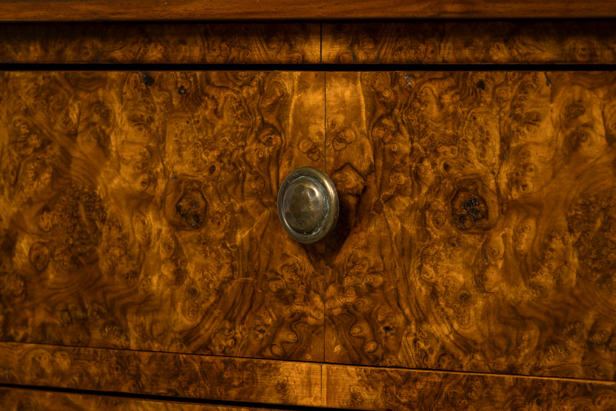 Mid-19th Century French Louis Philippe Walnut Burl Commode