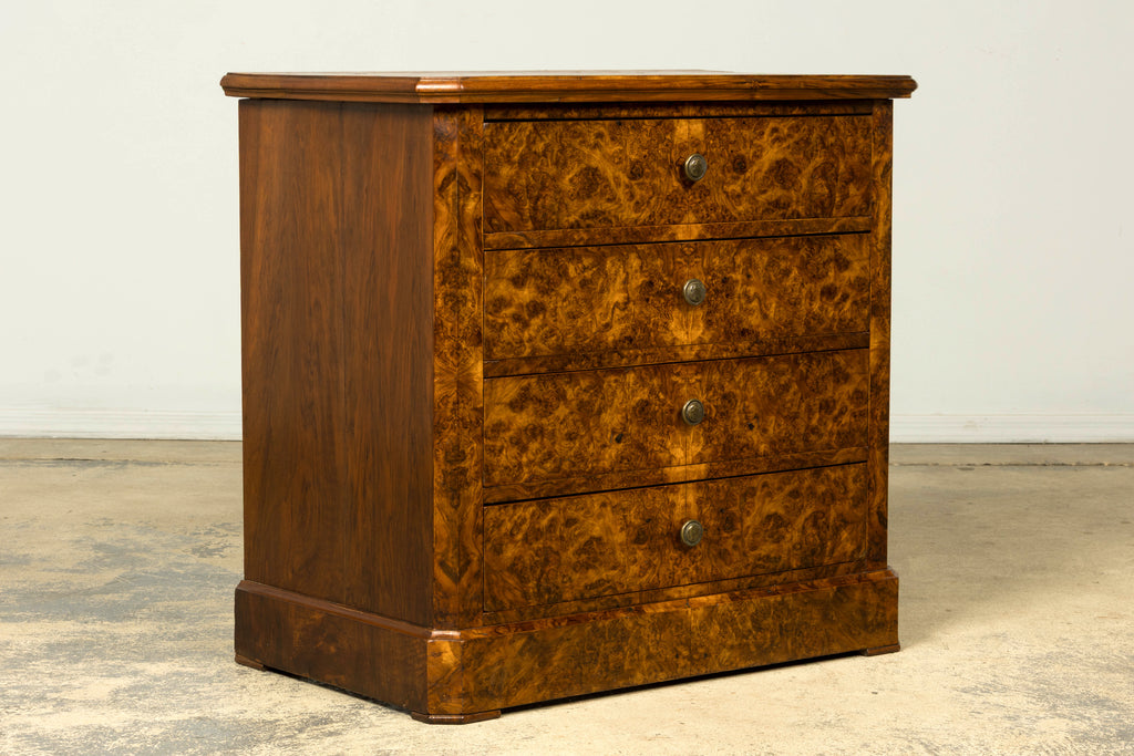Mid-19th Century French Louis Philippe Walnut Burl Commode