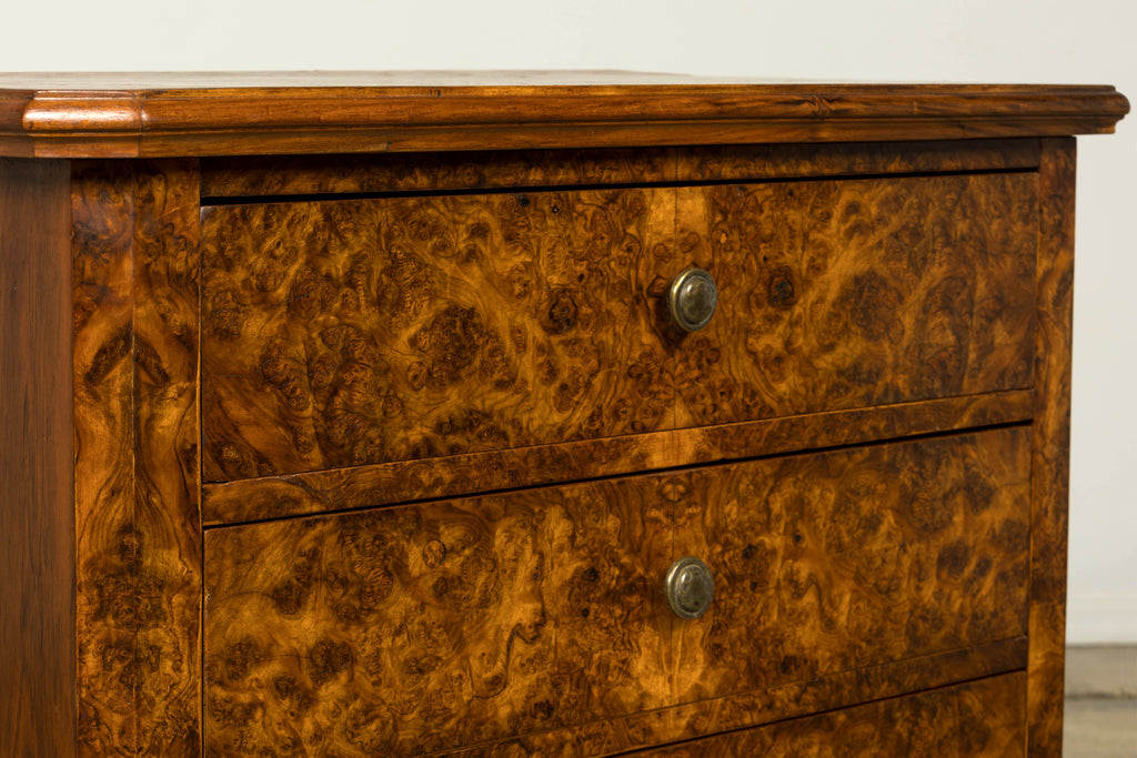 Mid-19th Century French Louis Philippe Walnut Burl Commode