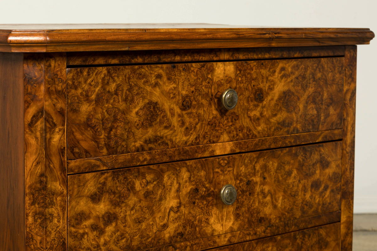 Mid-19th Century French Louis Philippe Walnut Burl Commode