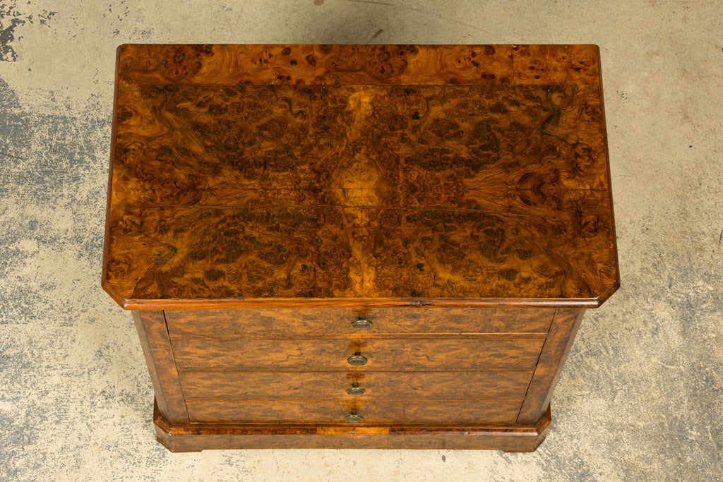 Mid-19th Century French Louis Philippe Walnut Burl Commode
