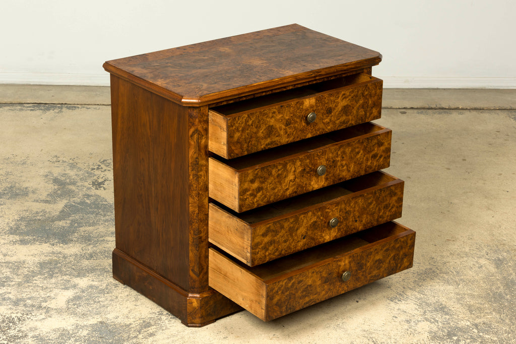 Mid-19th Century French Louis Philippe Walnut Burl Commode