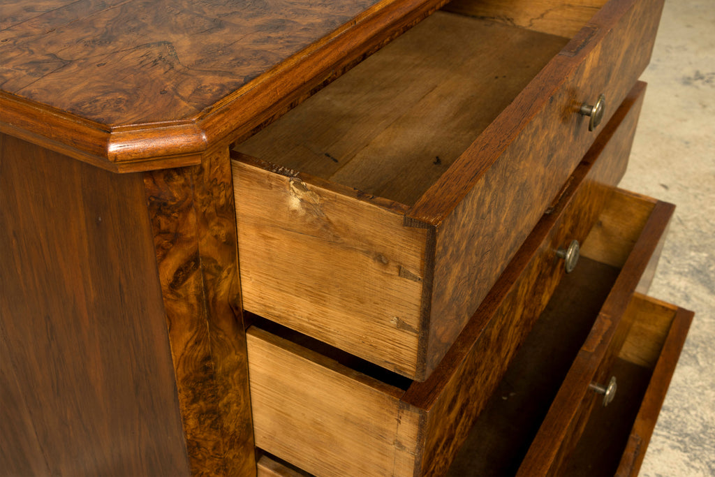 Mid-19th Century French Louis Philippe Walnut Burl Commode