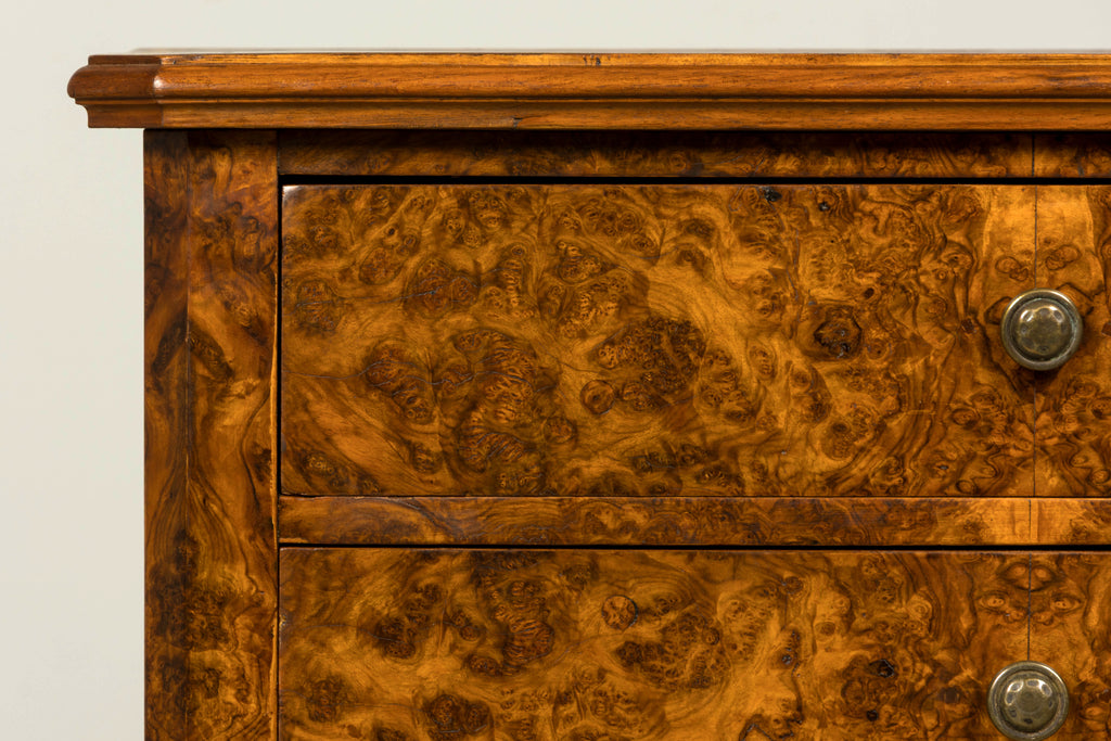Mid-19th Century French Louis Philippe Walnut Burl Commode