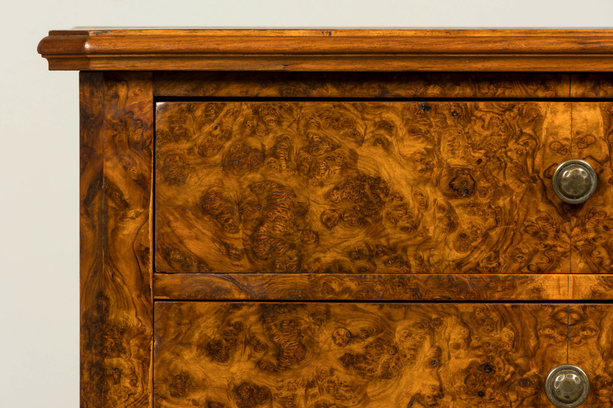 Mid-19th Century French Louis Philippe Walnut Burl Commode