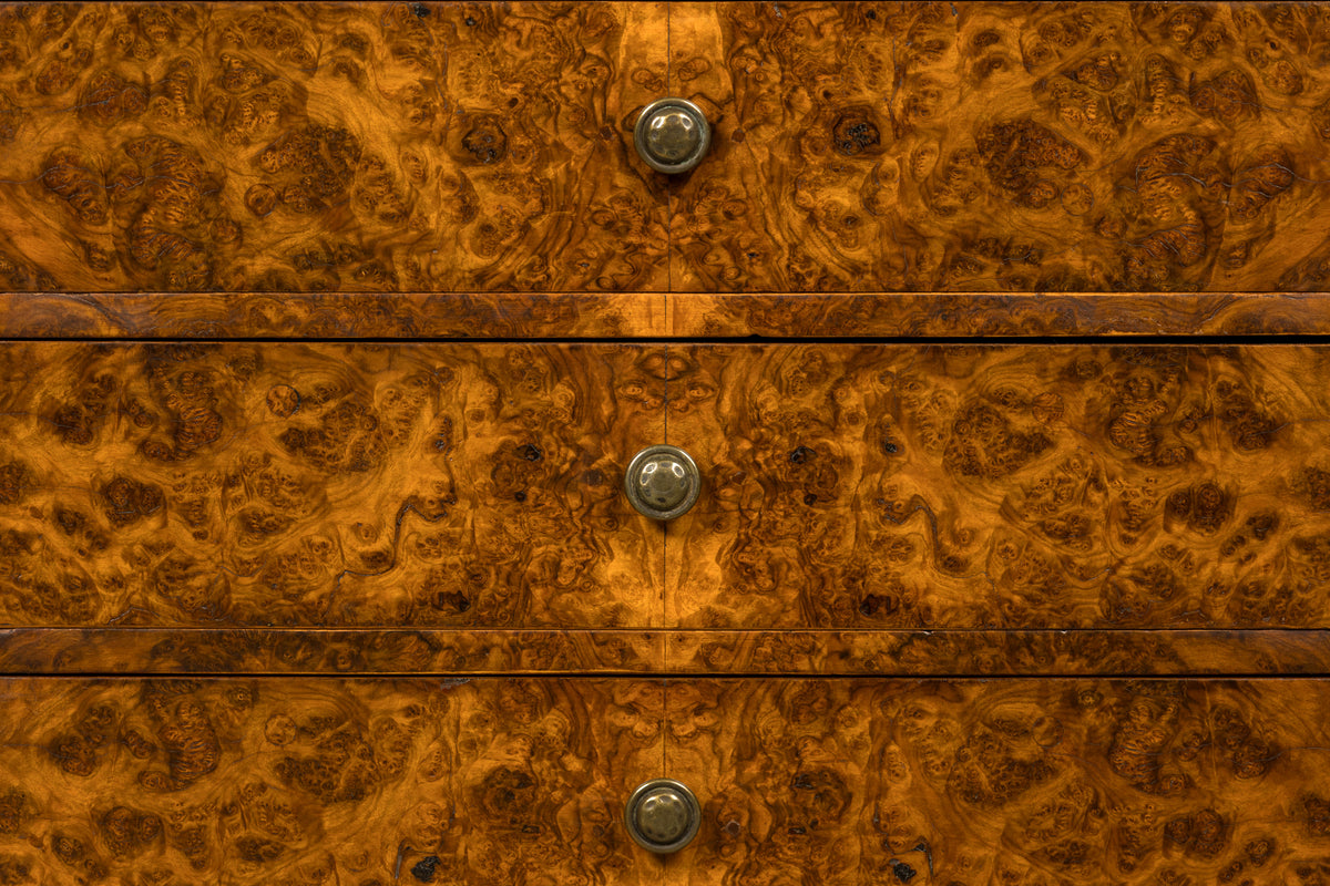 Mid-19th Century French Louis Philippe Walnut Burl Commode