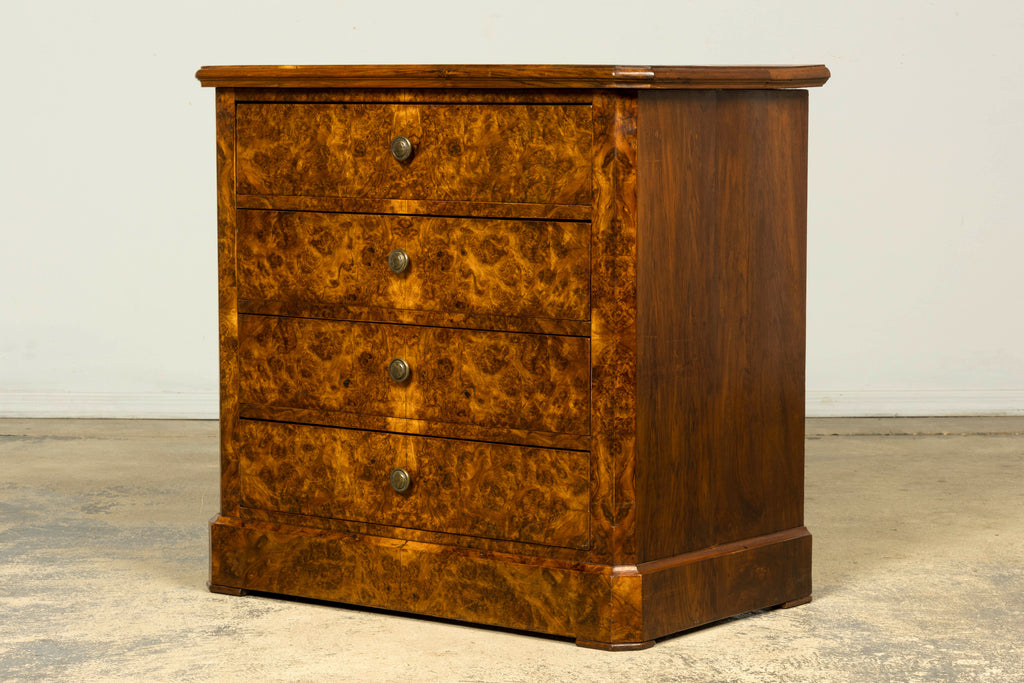 Mid-19th Century French Louis Philippe Walnut Burl Commode