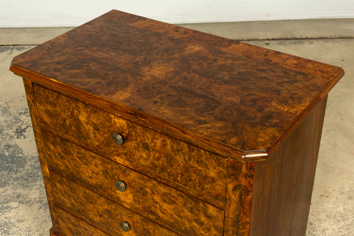 Mid-19th Century French Louis Philippe Walnut Burl Commode