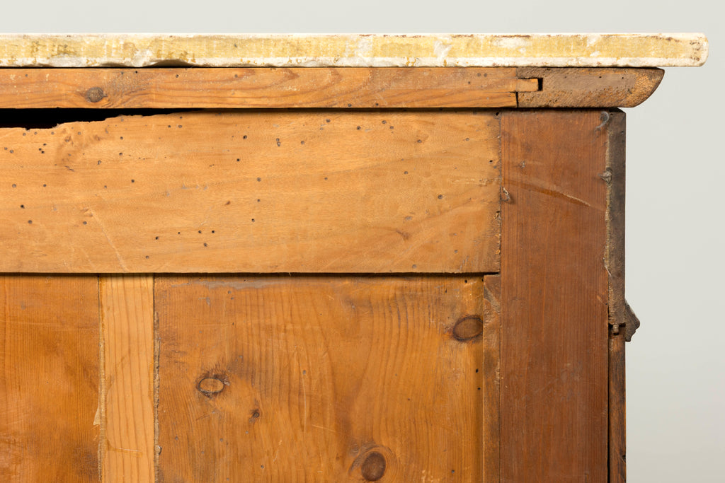 Mid-19th Century French Louis Philippe Walnut Commode with Carrara Marble Top