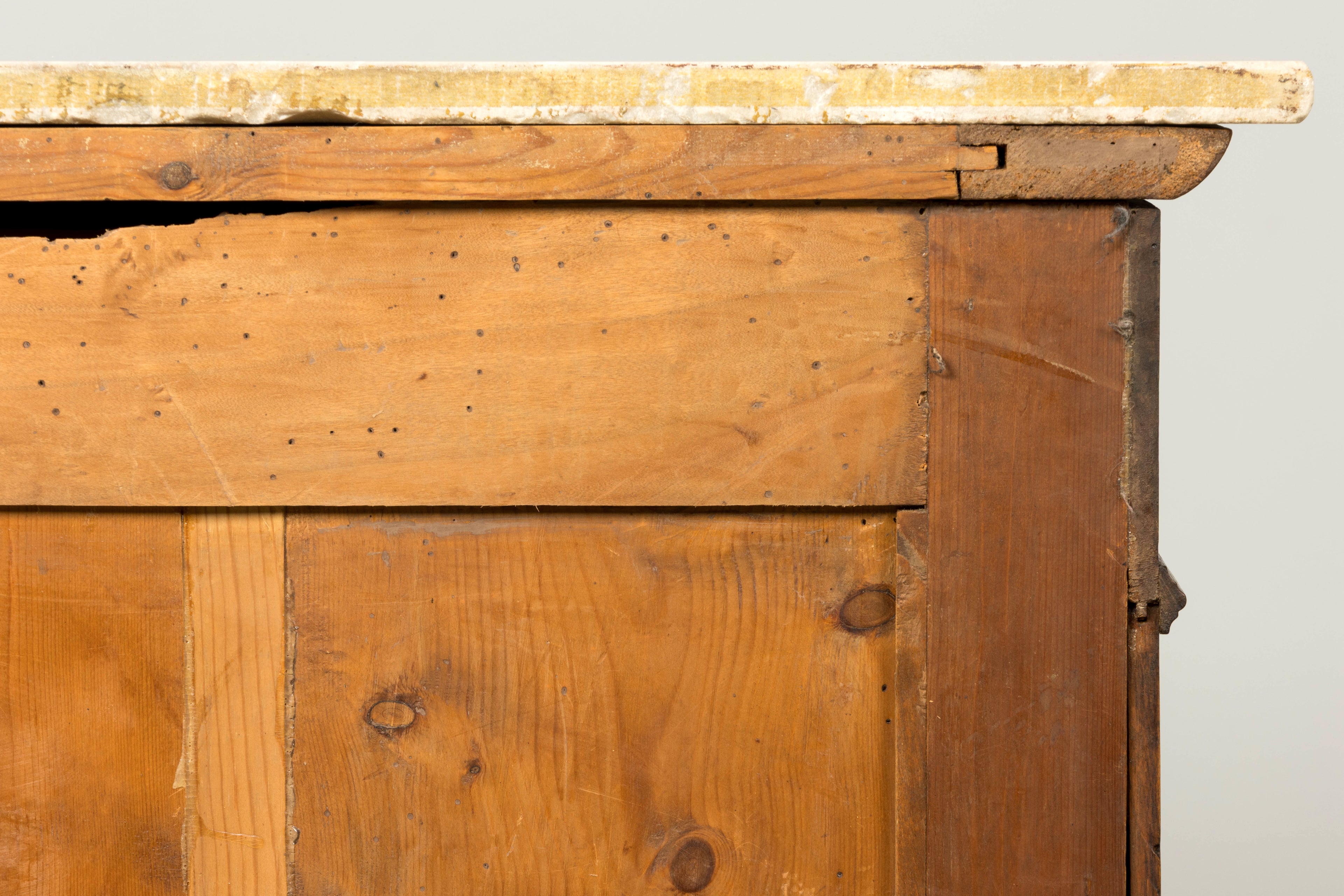Mid-19th Century French Louis Philippe Walnut Commode with Carrara Marble Top